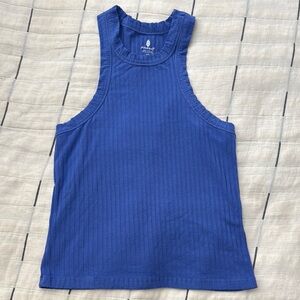 Free Movement Blue Ribbed Athletic Tank Top